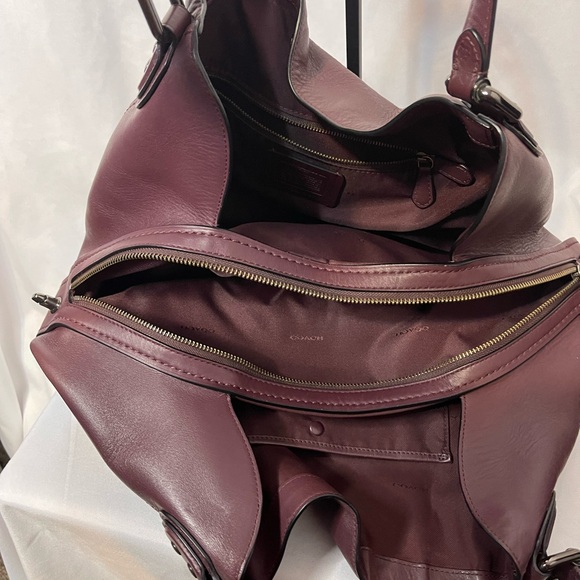 Coach “Edie” Shoulder Bag in Oxblood with Gunmetal Hardware - Picture 7 of 9